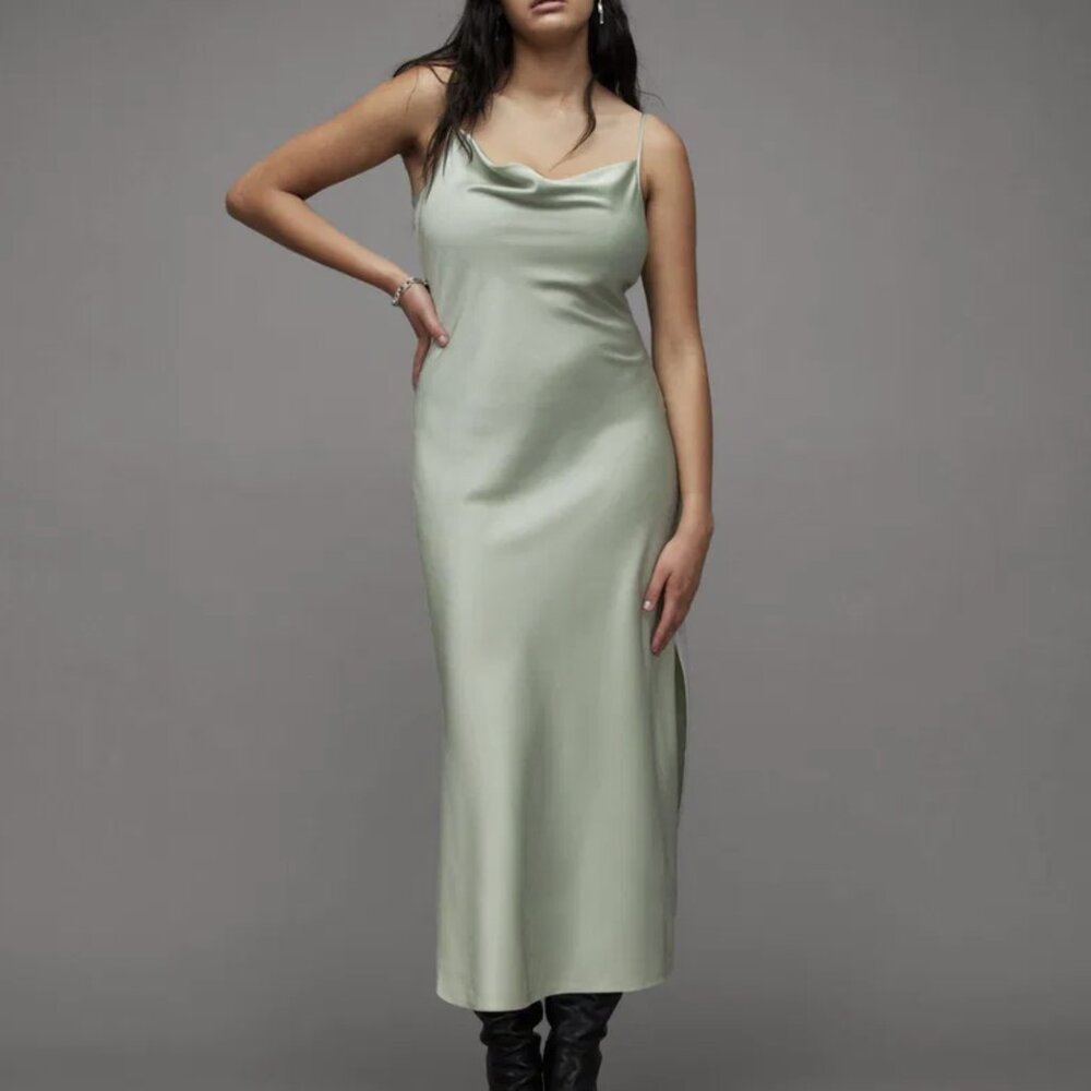 All Saints Hadley Dress in Pistachio Green